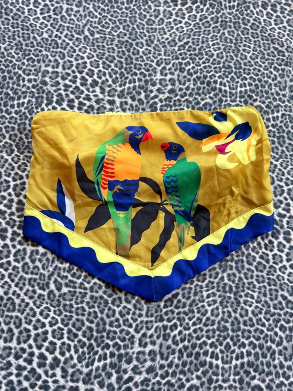 Anthropologie Celandine x Claire Colin Strapless Parrot Print Scarf Top XS NWT - Picture 6 of 10